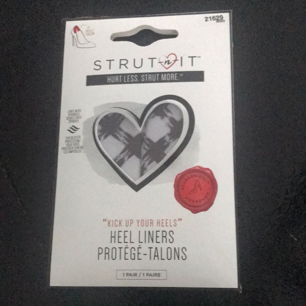 Heel Liners - Black/Grey Heart Design